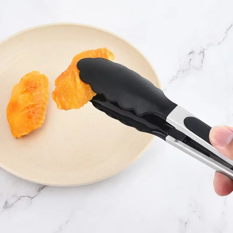 2026-A Top Quality Available Heavy Duty Stainless Steel Kitchen Tongs with Silicone Tip High Heat Resistant Locking Design