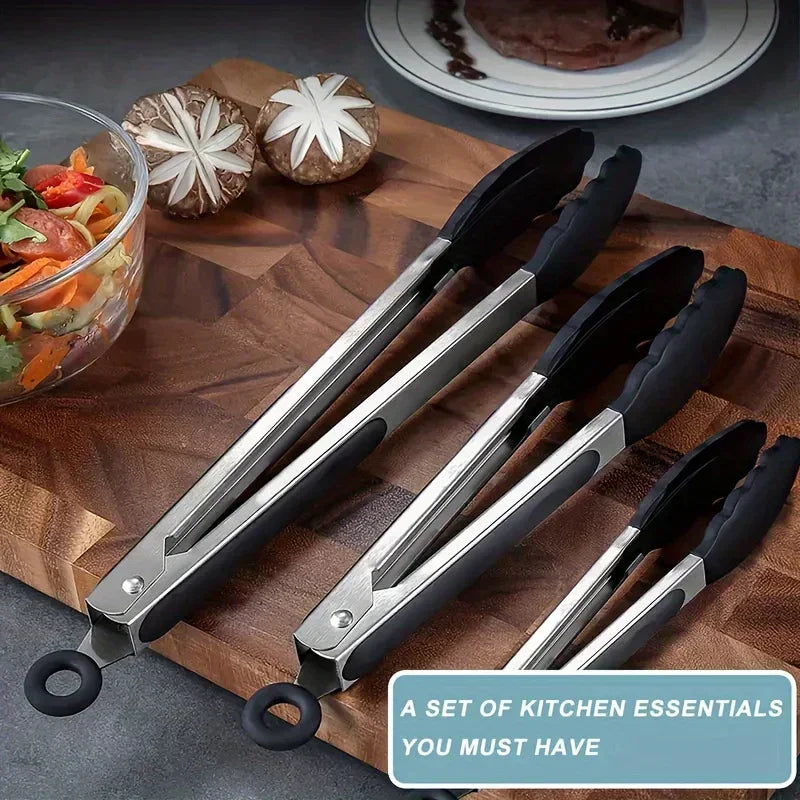 2026-A Top Quality Available Heavy Duty Stainless Steel Kitchen Tongs with Silicone Tip High Heat Resistant Locking Design