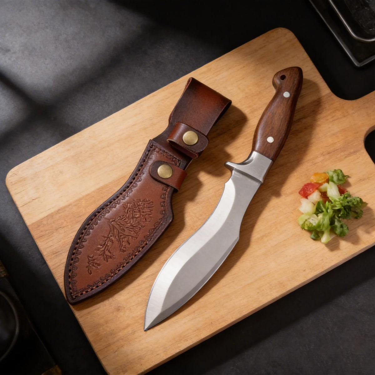 2026 New Model High-Strength Stainless Steel Fixed Blade Bone-Removing Knife with Leather Scabbard for Kitchen Kitchen Knife